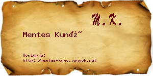 Mentes Kunó névjegykártya